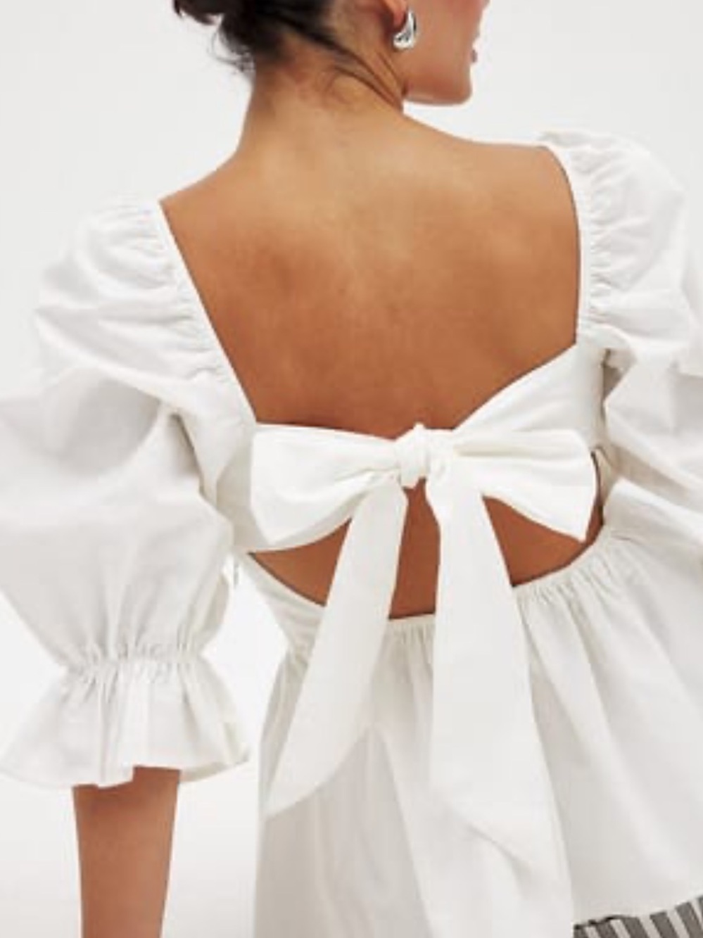 En Saison tie back poplin blouse